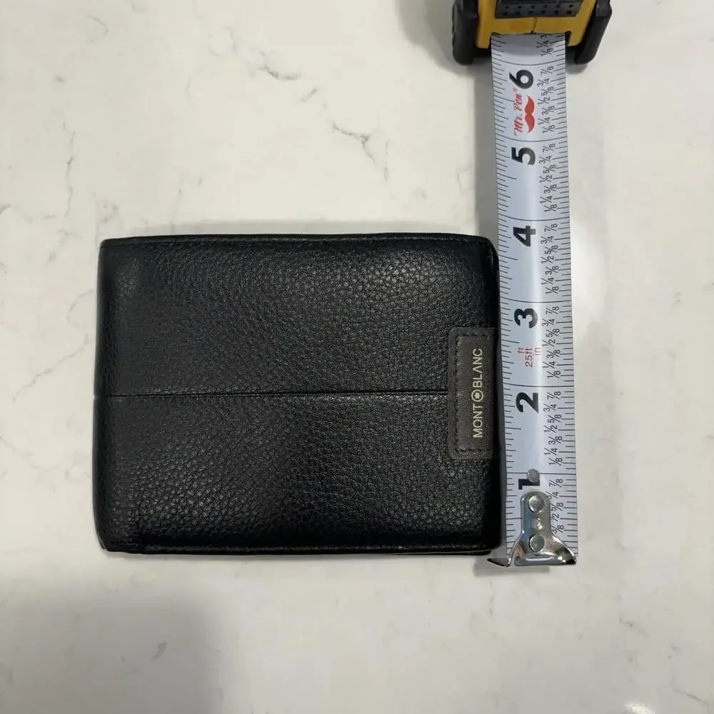Montblanc Bifold Wallet Mens One Size Leather Black Luxury Suede Lining EUC